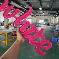 Lettres 3D en acrylique rose brillant personnalisées, effet gelée en résine transparente, décoration murale intérieure pour salon de beauté, logo de marque