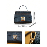 Sac fourre-tout portable de grande capacité à motif serpent uni de style européen et américain avec fermeture à vis