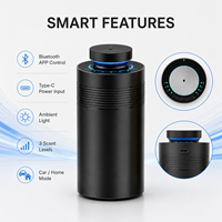 Diffuseur d'arômes électrique portable de luxe en métal pour voiture, intelligent, contrôlé par application, sans eau, pour huiles essentielles, pour voiture, maison, bureau