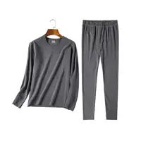 Conjunto de ropa interior térmica para hombre, ropa interior térmica superacogedora, larga, parte superior e inferior, 2 piezas