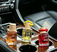 Diffuseur de parfum pour voiture élégant de 10 ml, flacon en verre suspendu avec bouchon en bois, parfum naturel longue durée