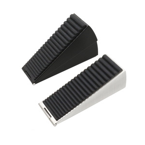 Tope de puerta ajustable Denite de 75 mm con cuña de goma negra y resorte interno para bloquear puertas y protección contra el viento - Product Image 5