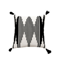 Innermor 100% coton noir et blanc toile broderie haute qualité décor à la maison canapé décoratif blanc pur moderne jeter taie d'oreiller