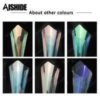 Film adhésif ASD 1,52*30M, effet caméléon changeant de couleur (ROUGE, VERT, VIOLET, BLEU), pour vitres de voiture, film teinté pour phares de véhicule.