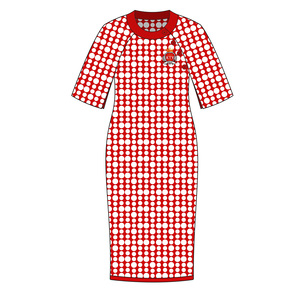 Maßgeschneiderte Damen Übergröße Oversize Herbst Strick Langarm Rundhals Bedruckte Lose Lässige Punktmuster Pullover-Kleider - Product Image 5