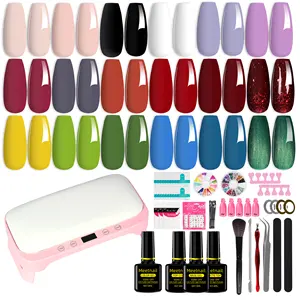 Meetnail Wholesale Factory Professional Manicure Sets Base Top Coat Private Label Soak Off Gel Nail Polish Kit With Uv Light