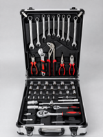 Kit d'outils mécaniques OEM CR-V 187 pièces en acier au chrome-vanadium, clés à douilles, pinces, cliquet pour réparation automobile, coffret rigide en aluminium