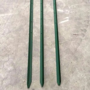 Poteau en T en métal peint en vert de 7 pieds Poteau de clôture de ferme en acier Poteau de clôture en étoile - Product Image 1