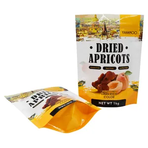 Custom 1kg plastic packaging zip lock dry fruit food stand up pouch