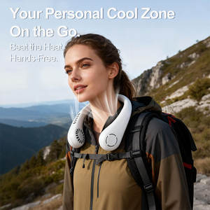 Ventilateur de cou portable personnalisé en gros avec écran numérique, 3 vitesses réglables, rechargeable par <span class=keywords><strong>USB</strong></span>, ventilateur personnel - Product Image 2