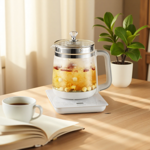 Bouilloire Électrique Multifonction en Verre 1,8 L 110 V pour États-Unis et Canada, 18 Menus Prédéfinis, Réservation 24H, Cuiseur de Plantes Médicinales - Product Image 1