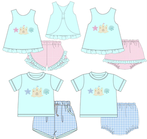 Set di Abbigliamento Estivo per Bambine con Maniche a Sbuffo e Pois, Completo Coordinato per Sorelle in Due Pezzi con Pantaloncini a Balze - Product Image 5