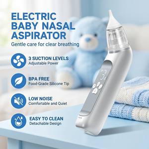 Aspirateur nasal électrique pour bébé Chine 2026 <span class=keywords><strong>avec</strong></span> aspiration maximale <span class=keywords><strong>de</strong></span> 68 kPa, batterie 700 mAh, sans latex ni BPA - Product Image 2