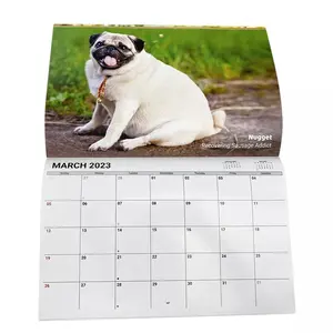 Promotion Custom Photo Frame Office Gift Cheap Saddle Stitch or Spiral Binding Daily Monthly Printing Wall Calendar