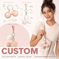 Jouet en peluche personnalisé OEM ODM, animal en peluche, mascotte, porte-clés Collagen Orb Pal, cadeau d'entreprise pour la beauté et les soins de la peau, promotion du logo