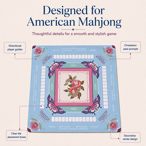 Tappetino da Gioco American Mahjong in Pelle Antiscivolo, Copertura Personalizzata per Tavolo da Mahjong, Superficie di Gioco Stampata - Product Image 1