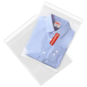 कस्टम लोगो प्रबलित स्वयं सील चिपकने वाला क्रिस्टल स्पष्ट Resealable पैकेजिंग प्लास्टिक पाली बैग के लिए पैकेजिंग कपड़े टी शर्ट