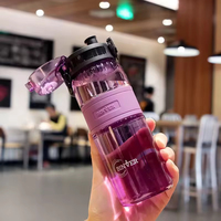 500 ml Çevre Dostu Karikatür Tarzı Açık Hava Sporları Taşınabilir Plastik Su Bardağı Ölçekli Filtreli Uzay Kupası Öğrenci Zıplayan Su Matarası