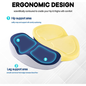 Coussin ergonomique JeeBay personnalisé avec logo, en mousse à mémoire de forme, pour soulagement de la douleur au coccyx, pour <span class=keywords><strong>fauteuil</strong></span> <span class=keywords><strong>roulant</strong></span>, siège de bureau ou de voiture, avec coque extérieure lavable - Product Image 6