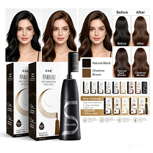 Private Label ChuYan Permanent Natural Herbal Hair Dye <b>Shampoo</b> with Comb Applicator Ammonia Free Wholesale - Product Image 1