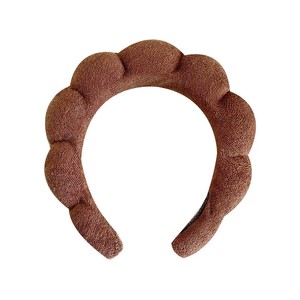 Bandeaux en éponge à bulles en tissu éponge avec logo personnalisé, couleur unie, doux, pour le spa, pour femmes, maquillage, soin <span class=keywords><strong>de</strong></span> <span class=keywords><strong>la</strong></span> peau - Product Image 5