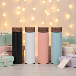 MEDO 500ml木目色蓋ステンレス鋼二重壁断熱真空フラスコ茶インフューザー水筒 - Product Image 3