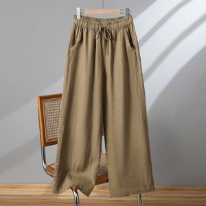 <span class=keywords><strong>Pantalon</strong></span> court décontracté en coton et <span class=keywords><strong>lin</strong></span> pour <span class=keywords><strong>femme</strong></span>, <span class=keywords><strong>taille</strong></span> haute, <span class=keywords><strong>grande</strong></span> <span class=keywords><strong>taille</strong></span>, avec cordon de serrage, fin, pour printemps, été et automne - Product Image 2