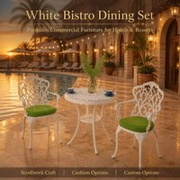 Ensemble bistrot en aluminium moulé, style classique européen, orienté vers la valeur, pour mobilier d'extérieur résidentiel, terrasses et espaces de villégiature