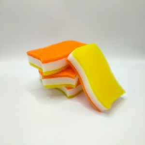 Đầy màu sắc hình chữ nhật mài mòn miếng bọt biển Scrubber nhà bếp janitorial Nguồn cung cấp làm sạch bọt cọ rửa <span class=keywords><strong>Pad</strong></span> Polyurethane miếng bọt biển - Product Image 2