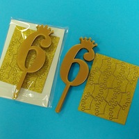 10-teiliges Set Geburtstagstorten-Dekorationen Gold Glitzer Krone Doppelschichtige Acryl-Zahlen 0-9 Topper Festlicher Stil für Innenbereich