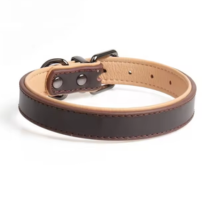 <span class=keywords><strong>Collar</strong></span> de cuero ajustable para mascotas, moda E Unique Plain Italian <span class=keywords><strong>Pet</strong></span> Durable <span class=keywords><strong>Collar</strong></span> de perro de cuero real Correa suave para mascotas - Product Image 5