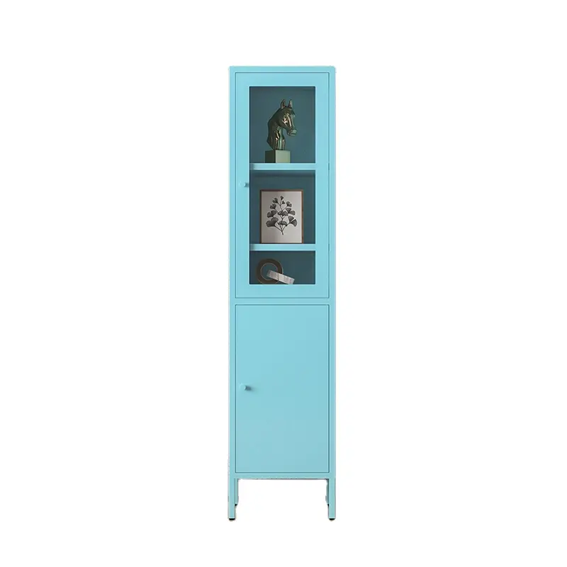 סין פלדה יחיד דלת משרד מתכת אחסון כוננית זכוכית דלת קובץ קבינט