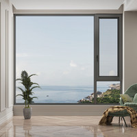 Fenêtre à battant en aluminium, étanche, coupe-vent, double vitrage pour bâtiment commercial