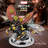 Dynastes Hercules Beetle Bricks, ensemble de construction mécanique de moteur V8 alimenté par un moteur électrique