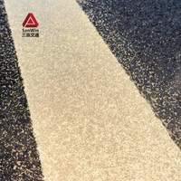 Machine de marquage routier thermoplastique à poussée manuelle avec moteur diesel Honda 5,5 CV, brûleurs et distributeur de billes de verre