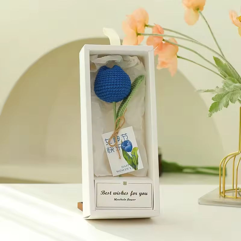 โพลาร์ทิวลิปสีน้ำเงินเข้ม + กล่องของขวัญ