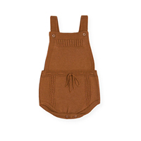 Combinaison-pull tricotée pour bébé, barboteuse d'été sans manches à bretelles, boutons latéraux, en coton biologique, tenue de boutique pour nouveau-né
