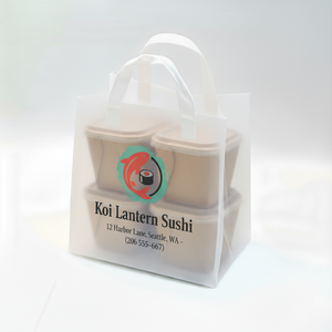 ถุงพลาสติกขนาดใหญ่สำหรับนำอาหารออกสำหรับร้านอาหารสั่งพิมพ์โลโก้ได้ตามต้องการ - Product Image 1