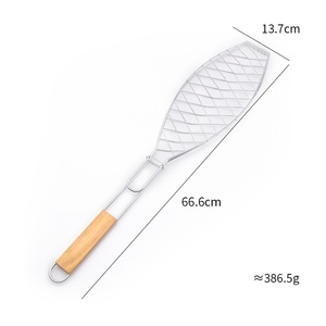 Đen không dính thép không gỉ BBQ nướng Net Rack với gỗ xử lý cá nướng Net Clip thịt nướng kẹp mô hình đóng gói trong túi - Product Image 2