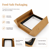 Boîte en carton écologique de luxe recyclable avec plateau intérieur, double porte, logo personnalisé en relief, boîte cadeau en carton premium pour sushi