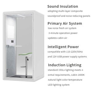 Cabine de travail insonorisée portable, cabine de réunion, cabine d'enregistrement, cabine téléphonique, réduction du bruit, prix d'usine - Product Image 6