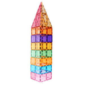 Wellbbplay New Star, Juego de 50 Piezas de Bloques Magnéticos 3D Cuadrados y Triangulares, Juguete Educativo de Construcción con Temática de Edificios Famosos - Product Image 5
