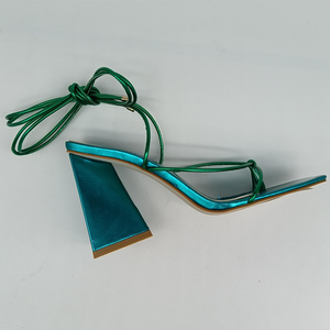 Zapatos de tacón grueso azul <span class=keywords><strong>para</strong></span> mujer, sandalias sexys <span class=keywords><strong>para</strong></span> novia, gran oferta, <span class=keywords><strong>verano</strong></span> <span class=keywords><strong>2022</strong></span> - Product Image 6