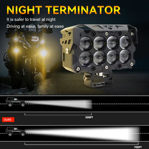 Phare de travail LED à 8 lentilles, double couleur, étanche, pour moto, voiture, camion, VTT - Vente en gros - Product Image 4