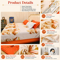 Ensemble de draps de lit en microfibre de luxe 8 pièces avec rideaux, taille King, ensemble de literie imprimé pour la maison, vente en gros