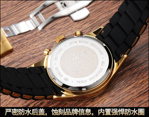 Montres de sport de luxe pour hommes AR5906 AR5919, montres à quartz multifonctionnelles, bracelet en acier, diamètre du cadran 43 mm, aiguilles en acier inoxydable - Product Image 5