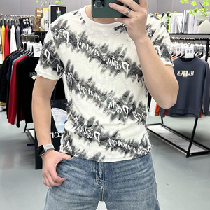 Nueva Camiseta de Verano con Botones, Diseñ<span class=keywords><strong>o</strong></span> de Dos Piezas, con Pedrería, Cuello Redondo, Estilo Desgastado, con Bloques de Color y Bordado - Product Image 3