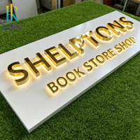 Vente directe usine : Enseigne lumineuse LED 3D personnalisée avec logo rétroéclairé en métal doré effet miroir pour salon de beauté, décoration murale et signalétique commerciale