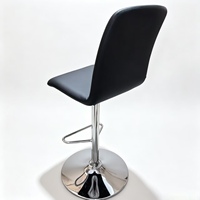 Tabouret de bar moderne en cuir PU avec dossier, pivotant à 360°, hauteur réglable, base chromée, repose-pieds pour comptoir de cuisine, café