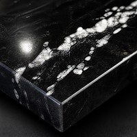 Slab Marmer Hitam Brasilia Poles Alami Ukuran Besar Kelas Atas untuk Dinding Latar TV Desainer Interior Foto Batch
